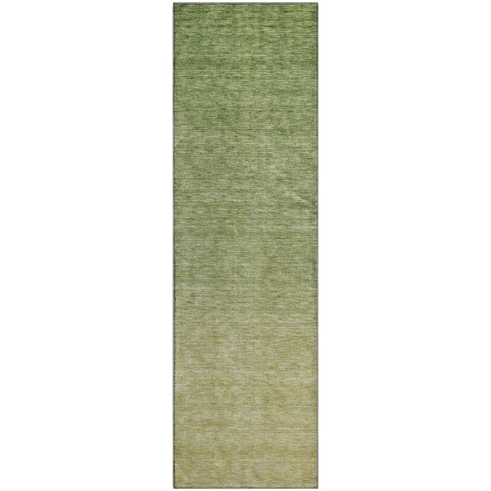 Premium Machine Washable Mayfield AMF833 Green 2'3" x 7'6" Runner Rug. Picture 1