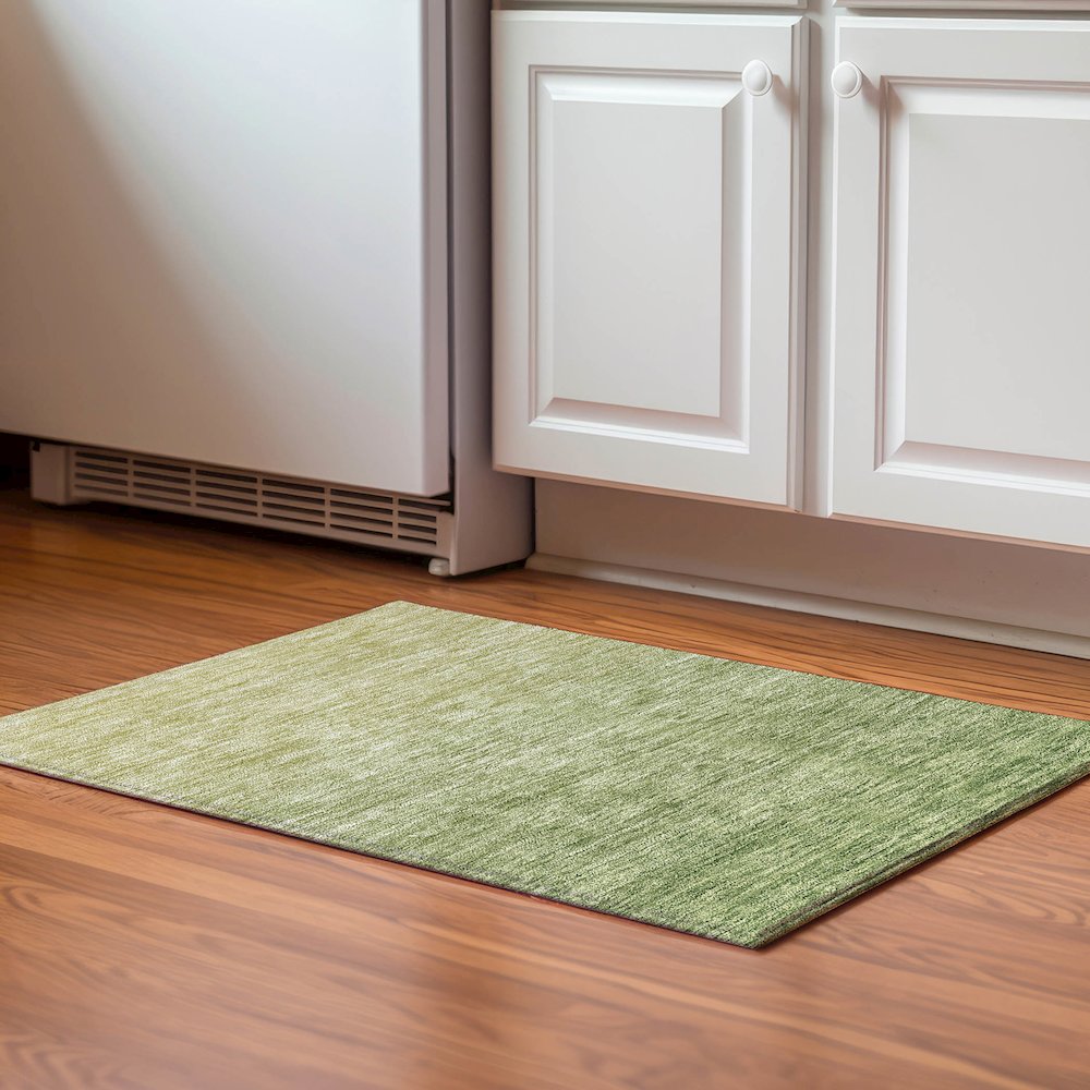 Premium Machine Washable Mayfield AMF833 Green 1'8" x 2'6" Rug. Picture 5