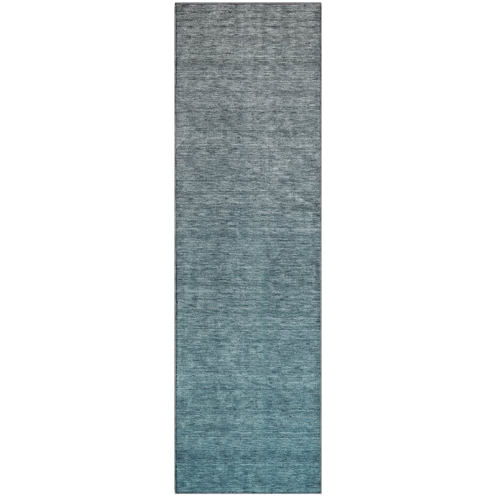 Premium Machine Washable Mayfield AMF833 Teal 2'3" x 7'6" Runner Rug. Picture 1