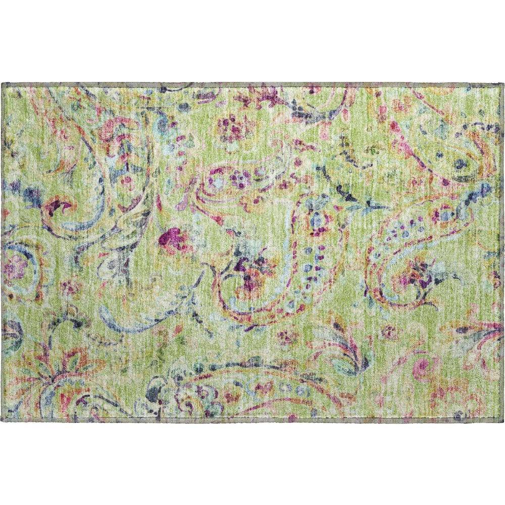 Premium Machine Washable Mayfield AMF834 Aloe 1'8" x 2'6" Rug. Picture 1