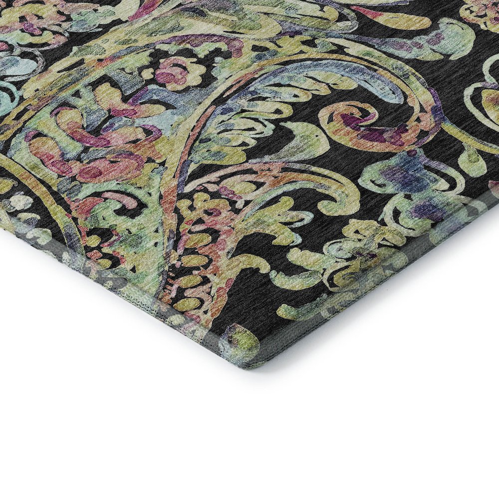 Premium Machine Washable Mayfield AMF834 Black 1'8" x 2'6" Rug. Picture 3