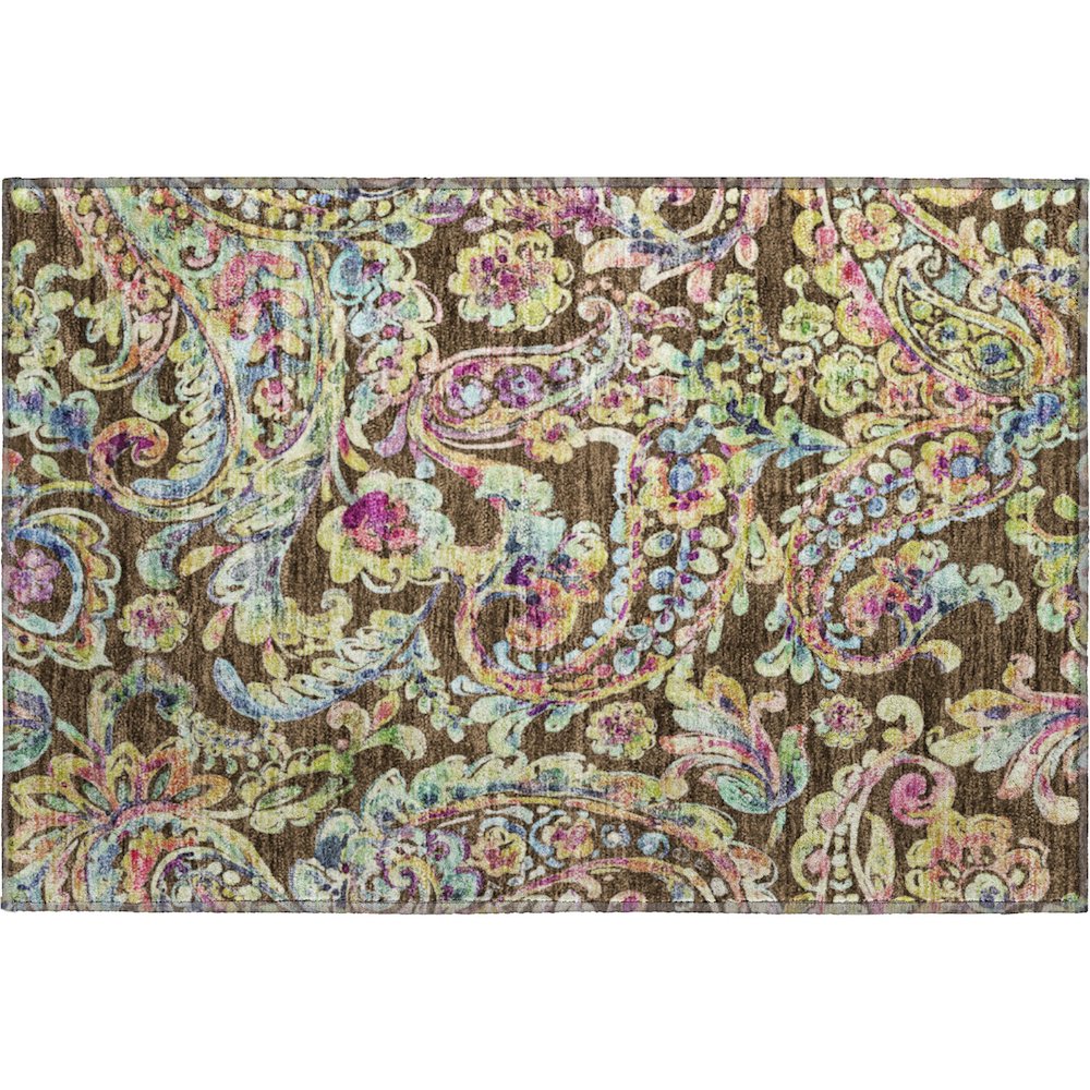 Premium Machine Washable Mayfield AMF834 Chocolate 1'8" x 2'6" Rug. Picture 1