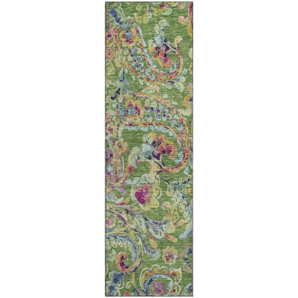 Premium Machine Washable Mayfield AMF834 Fern 2'3" x 7'6" Runner Rug. Picture 1