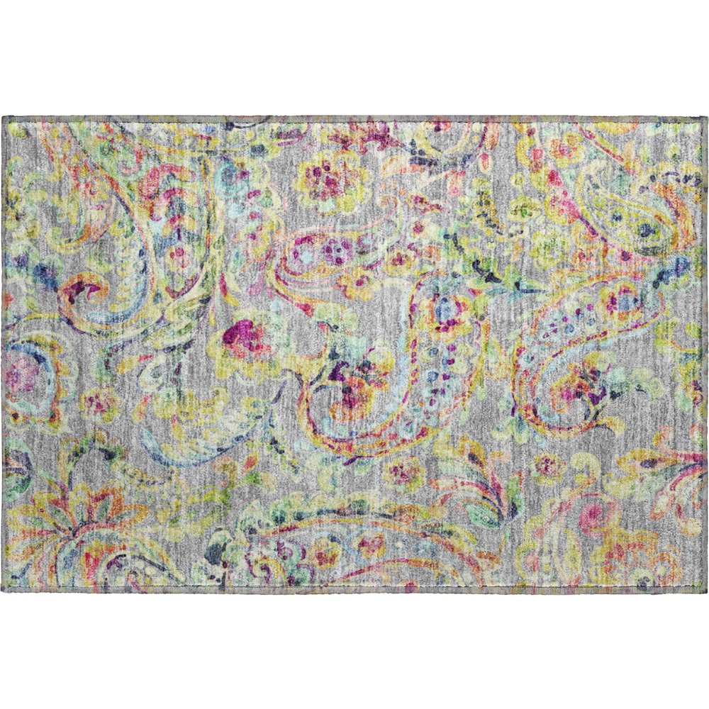 Premium Machine Washable Mayfield AMF834 Gray 1'8" x 2'6" Rug. Picture 1