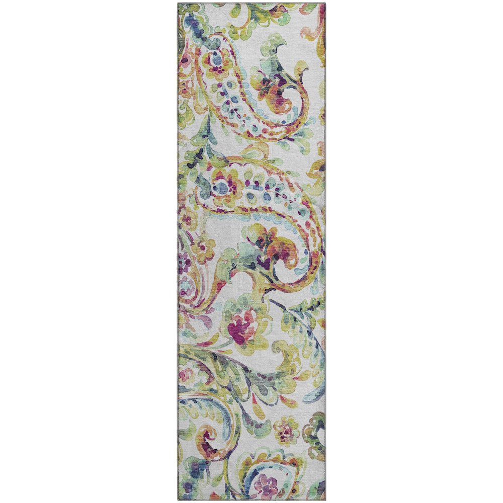 Premium Machine Washable Mayfield AMF834 Ivory 2'3" x 7'6" Runner Rug. Picture 1