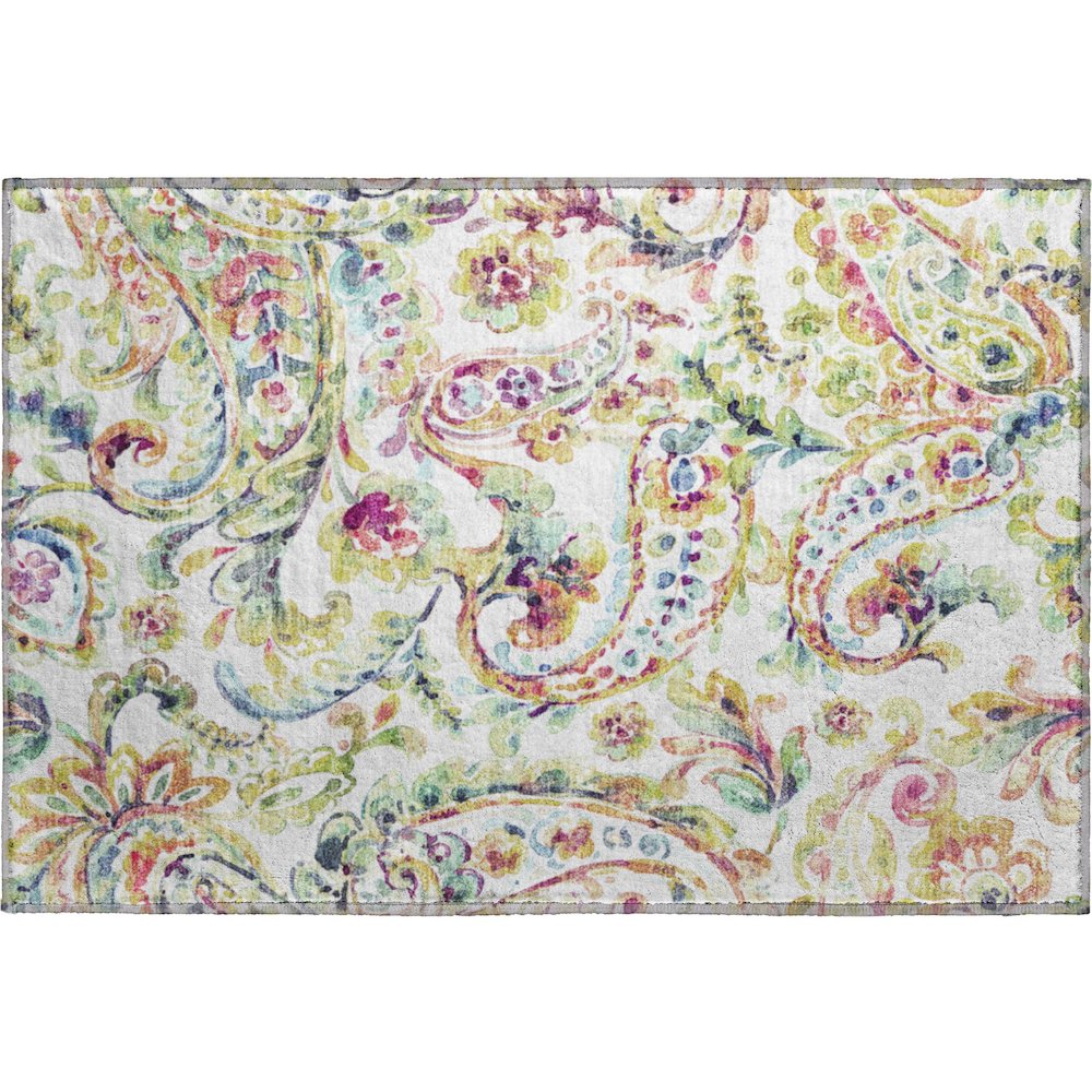 Premium Machine Washable Mayfield AMF834 Ivory 1'8" x 2'6" Rug. Picture 1