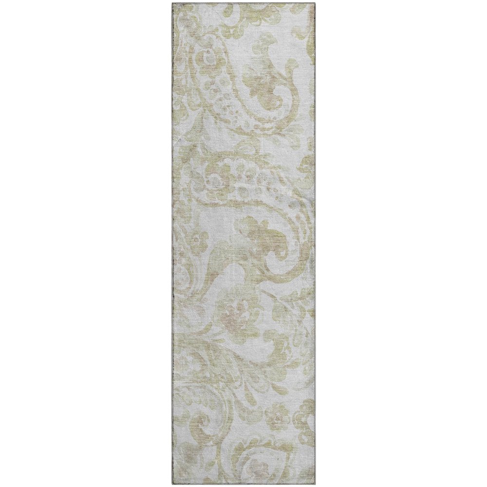 Premium Machine Washable Mayfield AMF835 Beige 2'3" x 7'6" Runner Rug. Picture 1