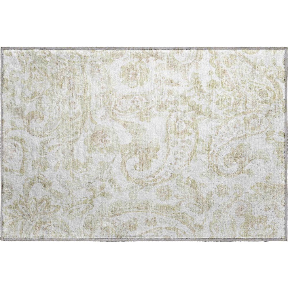 Premium Machine Washable Mayfield AMF835 Beige 1'8" x 2'6" Rug. Picture 1