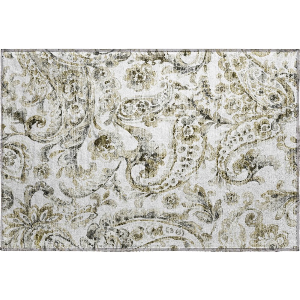 Premium Machine Washable Mayfield AMF835 Brown 1'8" x 2'6" Rug. Picture 1