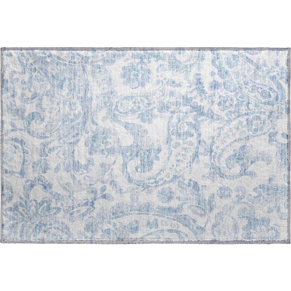 Premium Machine Washable Mayfield AMF835 Sky 1'8" x 2'6" Rug. Picture 1
