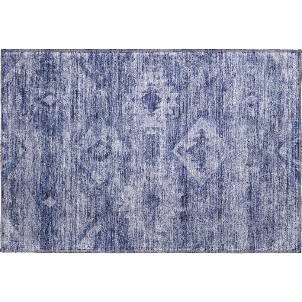 Premium Machine Washable Mayfield AMF837 Navy 1'8" x 2'6" Rug. Picture 1