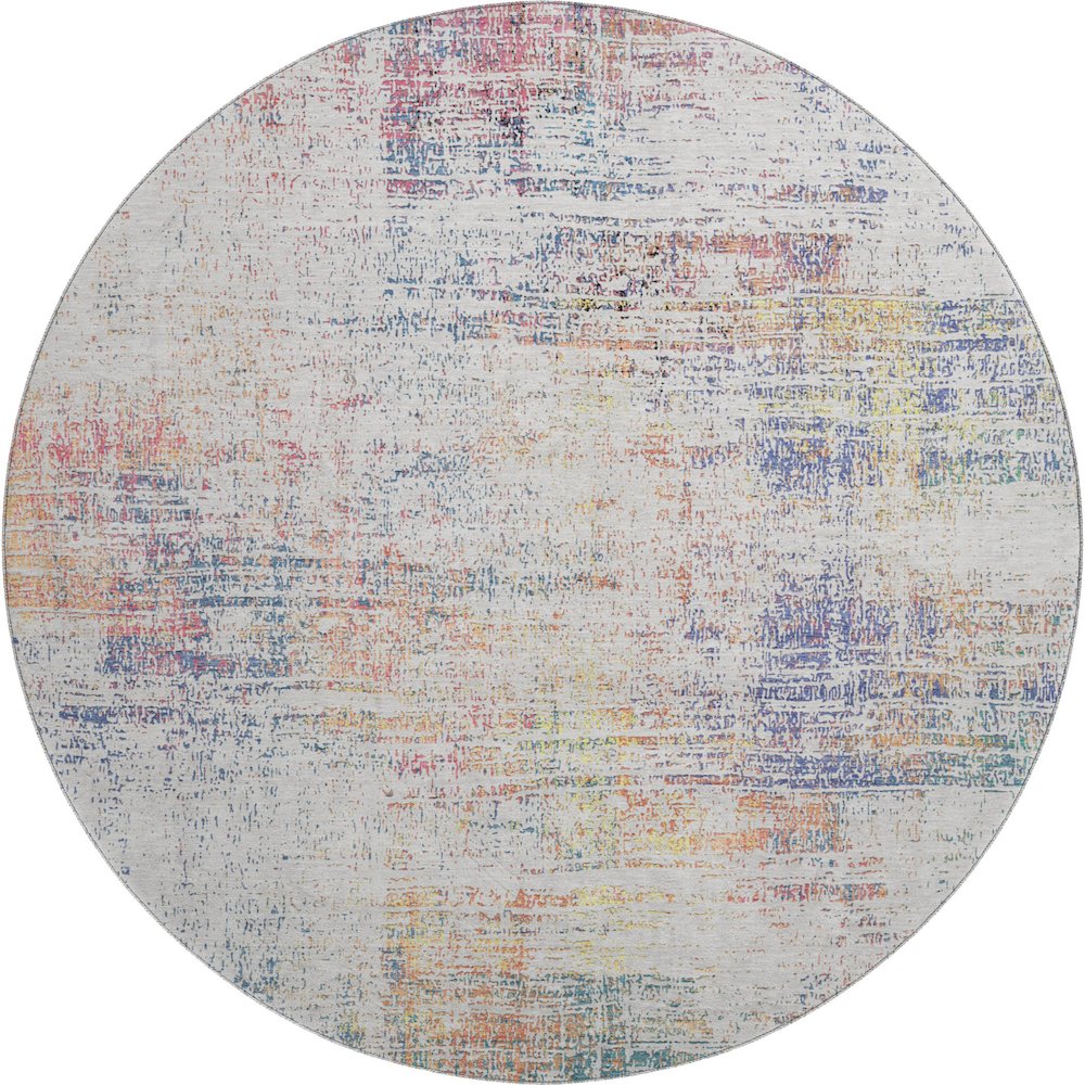 Premium Machine Washable Mayfield AMF838 Ivory 8' x 8' Round Rug. Picture 1