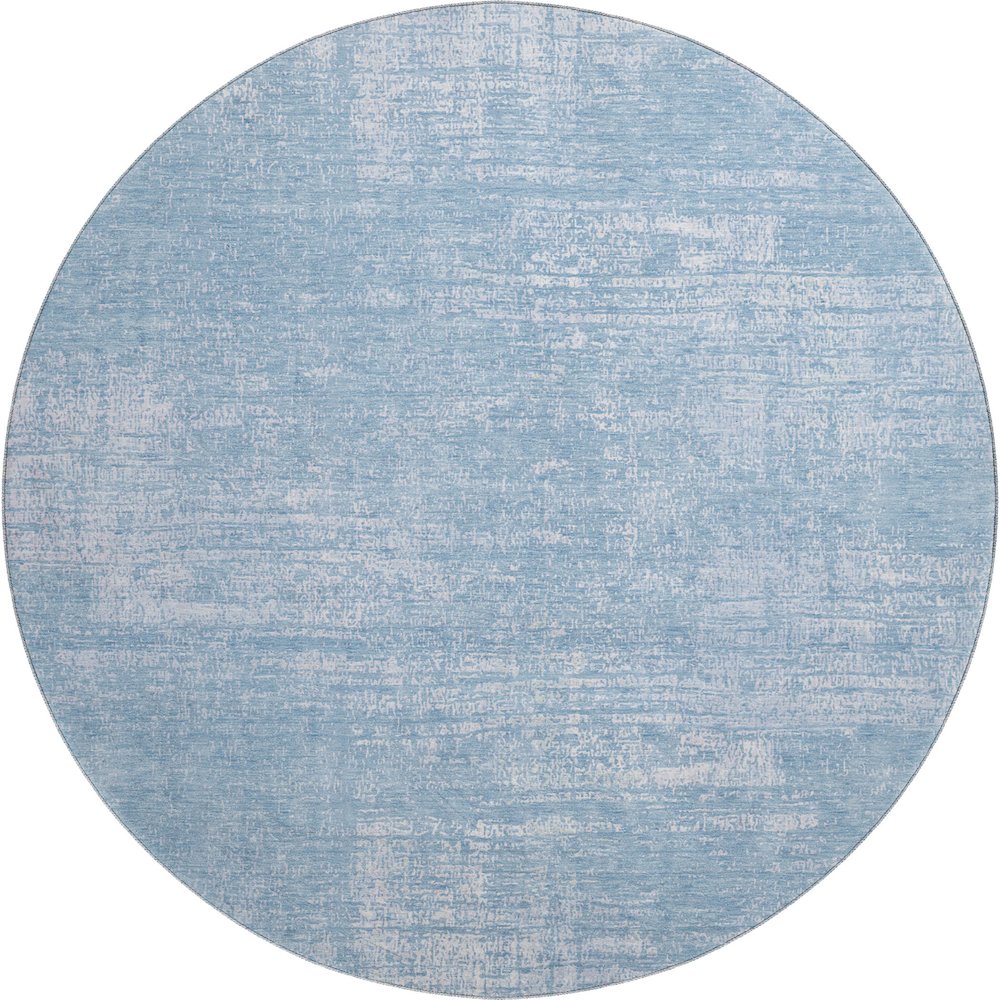 Premium Machine Washable Mayfield AMF839 Blue 8' x 8' Round Rug. Picture 1