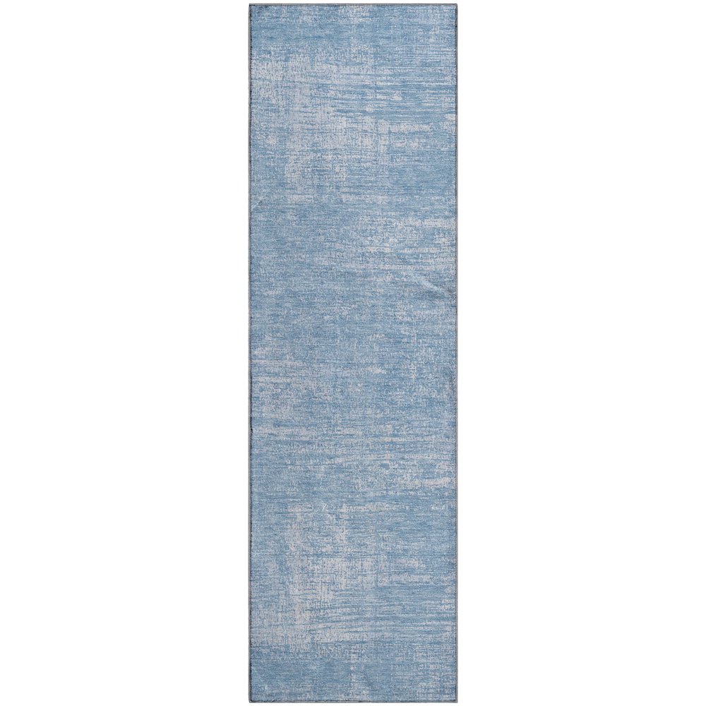 Premium Machine Washable Mayfield AMF839 Blue 2'3" x 7'6" Runner Rug. Picture 1