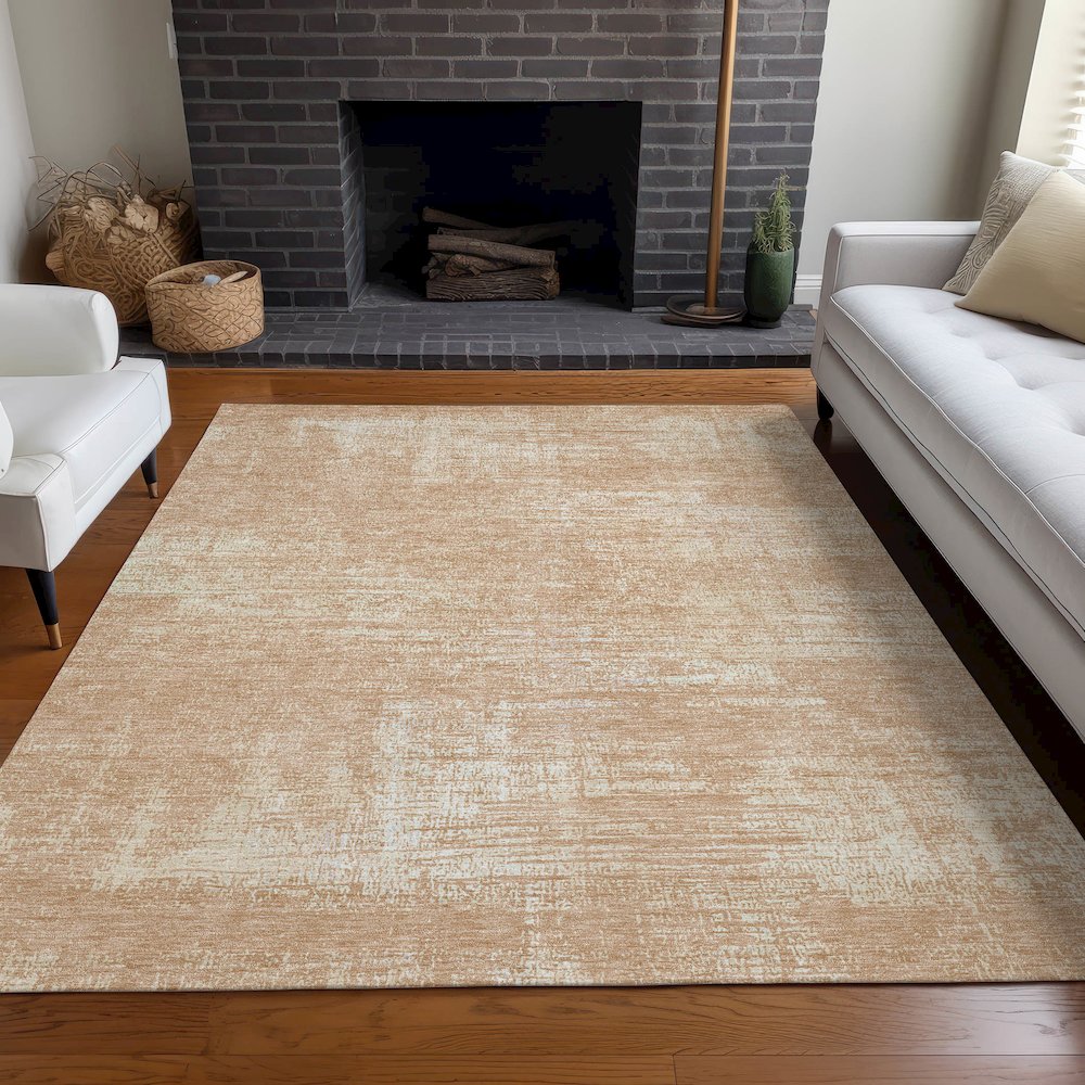 Premium Machine Washable Mayfield AMF839 Coral 2'6" x 3'10" Rug. Picture 5
