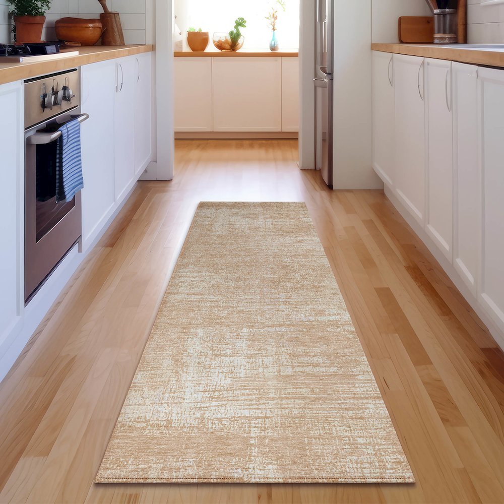 Premium Machine Washable Mayfield AMF839 Coral 2'3" x 7'6" Runner Rug. Picture 5