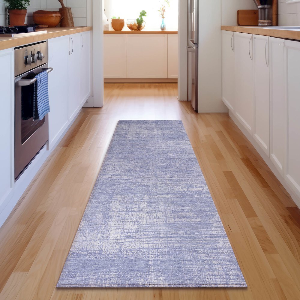 Premium Machine Washable Mayfield AMF839 Lavender 2'3" x 7'6" Runner Rug. Picture 5
