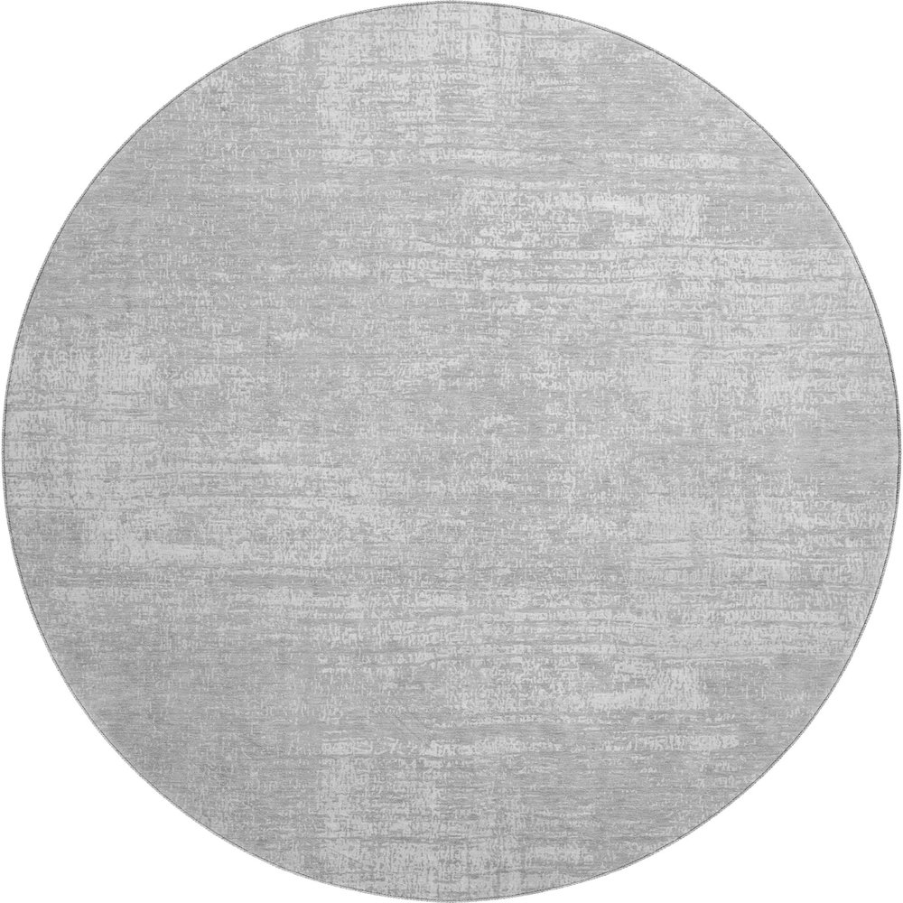 Premium Machine Washable Mayfield AMF839 Silver 8' x 8' Round Rug. Picture 1