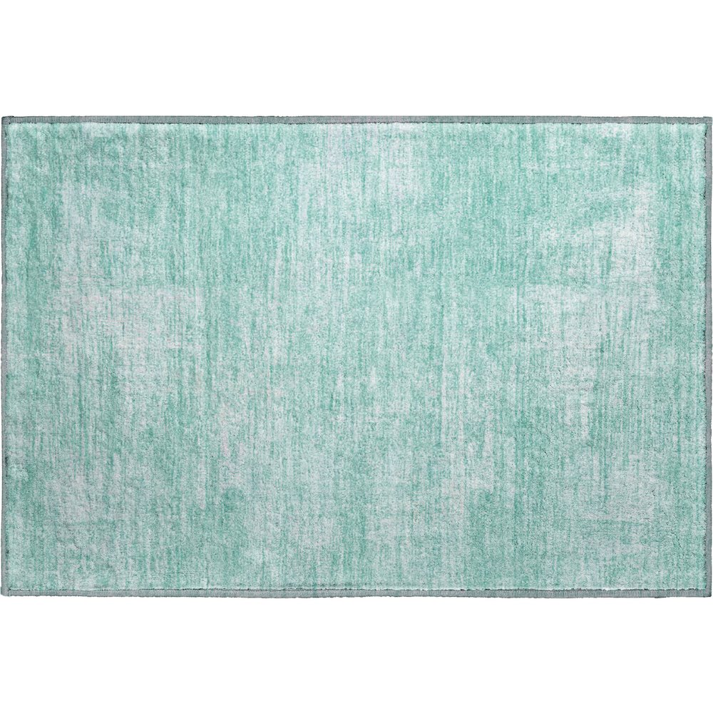 Premium Machine Washable Mayfield AMF839 Turquoise 1'8" x 2'6" Rug. Picture 1