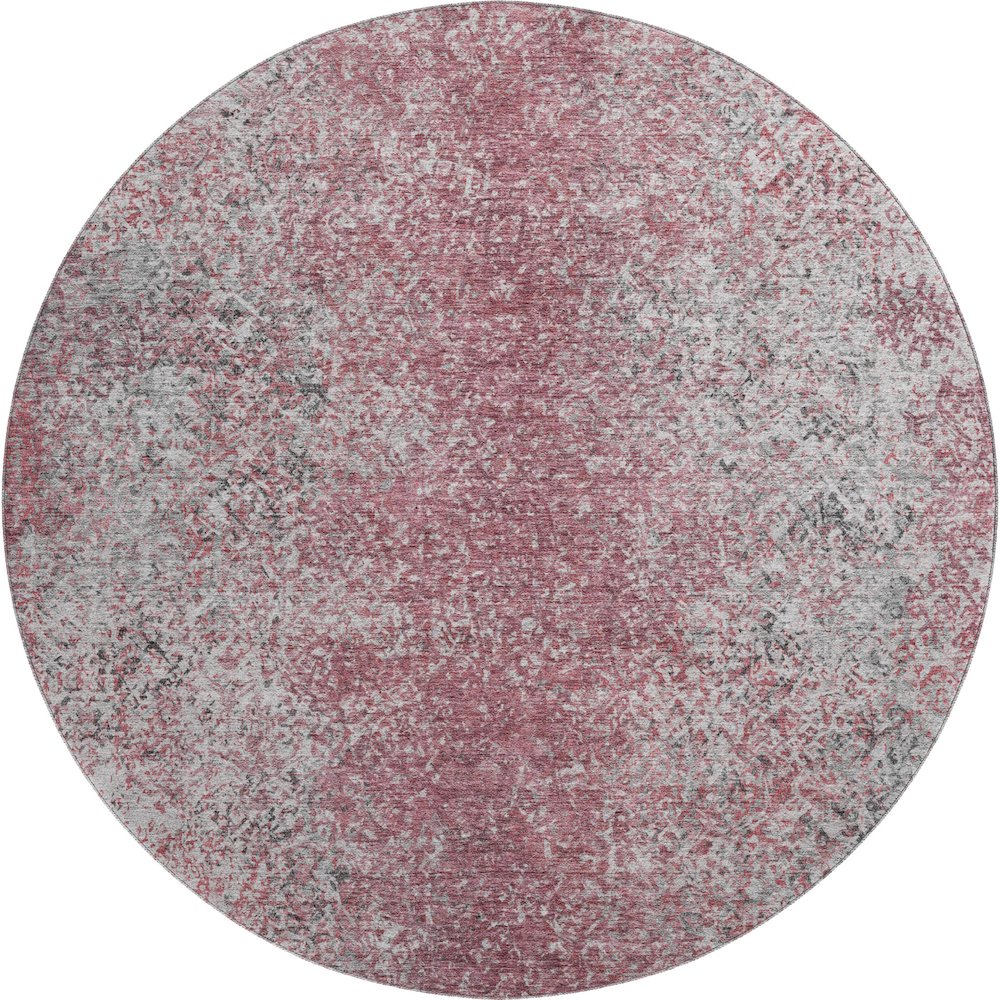 Premium Machine Washable Mayfield AMF840 Merlot 8' x 8' Round Rug. Picture 1