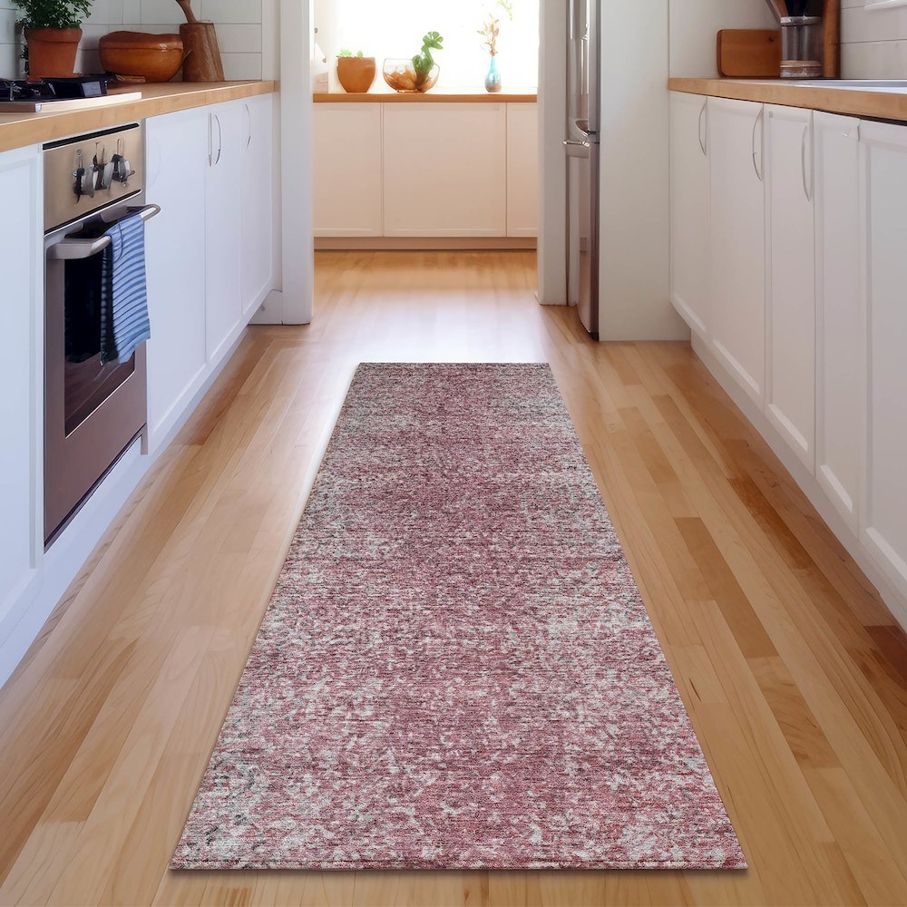 Premium Machine Washable Mayfield AMF840 Merlot 2'3" x 7'6" Runner Rug. Picture 5