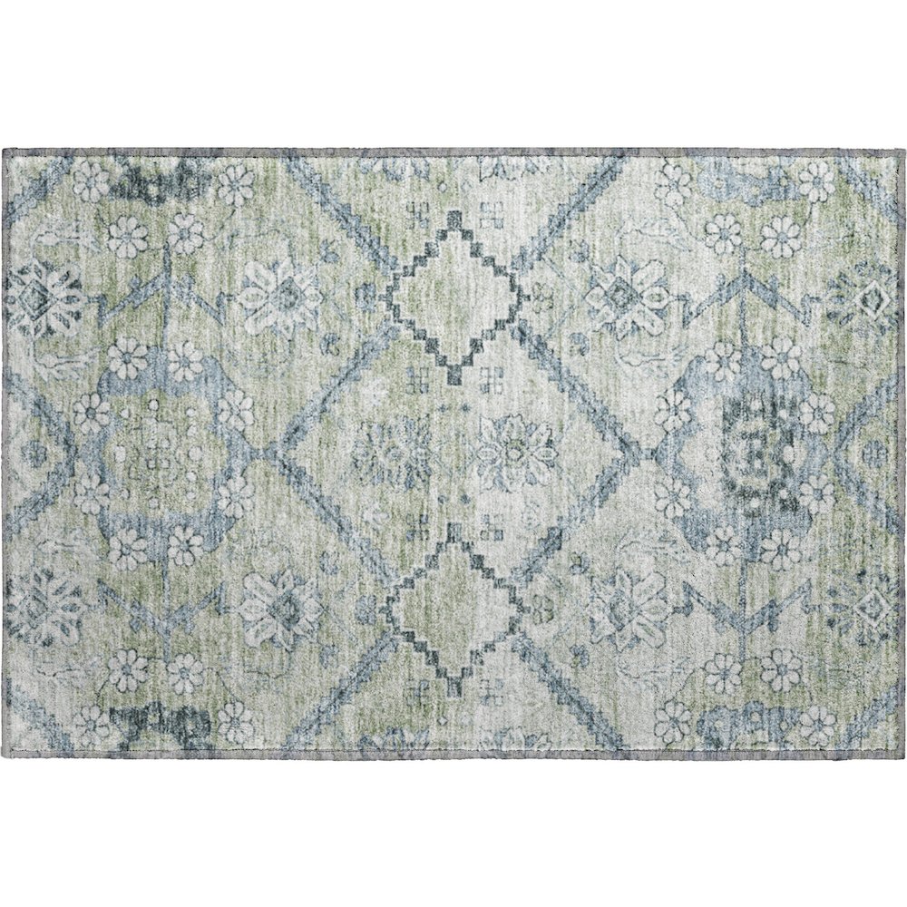 Premium Machine Washable Mayfield AMF841 Aloe 1'8" x 2'6" Rug. Picture 1