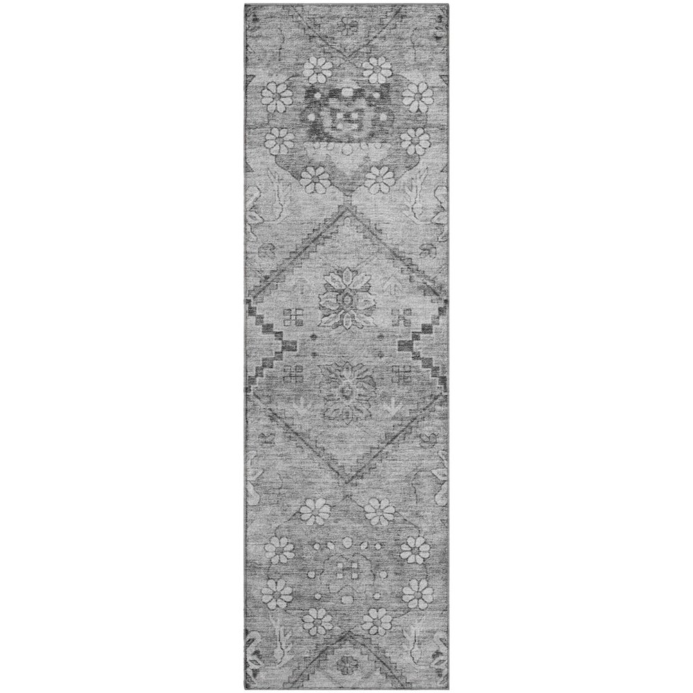 Premium Machine Washable Mayfield AMF841 Gray 2'3" x 7'6" Runner Rug. Picture 1