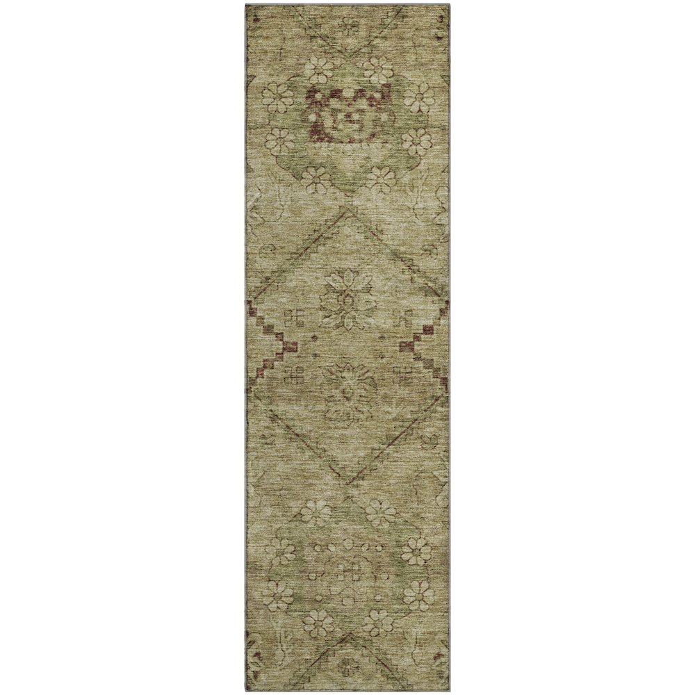 Premium Machine Washable Mayfield AMF842 Brown 2'3" x 7'6" Runner Rug. Picture 1
