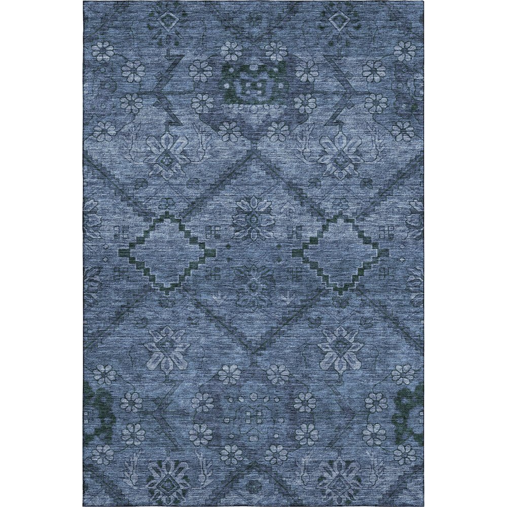 Premium Machine Washable Mayfield AMF842 Navy 2'6" x 3'10" Rug. Picture 1