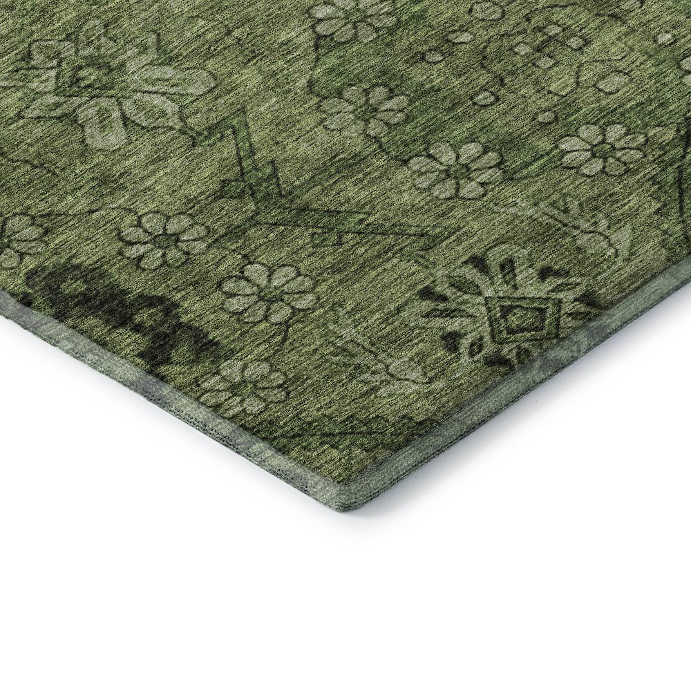 Premium Machine Washable Mayfield AMF842 Olive 1'8" x 2'6" Rug. Picture 3