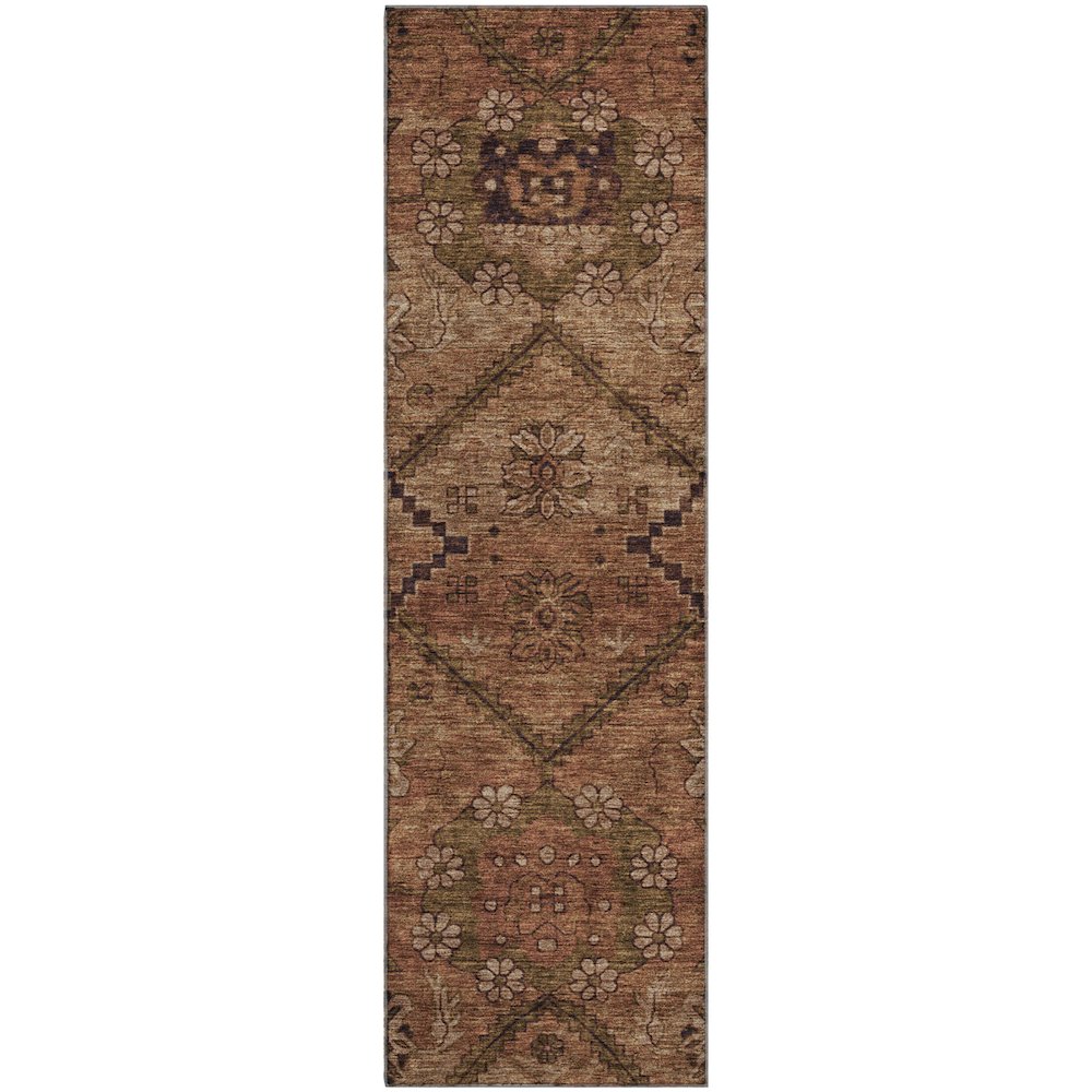 Premium Machine Washable Mayfield AMF842 Paprika 2'3" x 7'6" Runner Rug. Picture 1