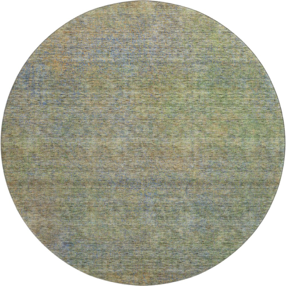 Premium Machine Washable Mayfield AMF843 Green 8' x 8' Round Rug. Picture 1