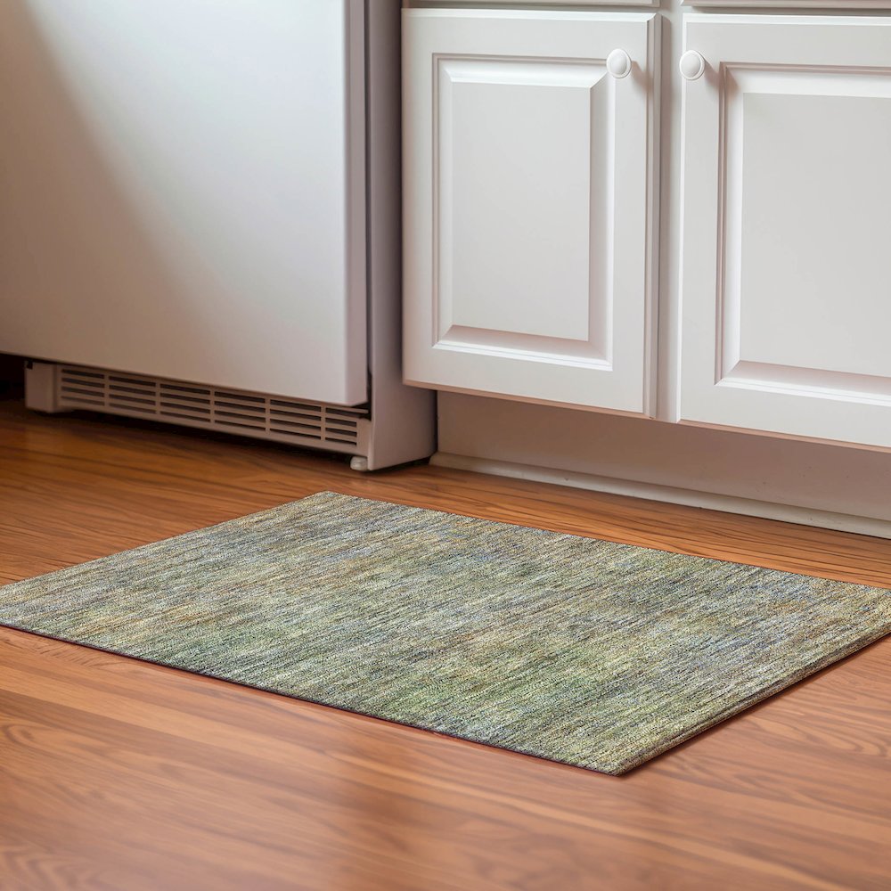 Premium Machine Washable Mayfield AMF843 Green 1'8" x 2'6" Rug. Picture 5