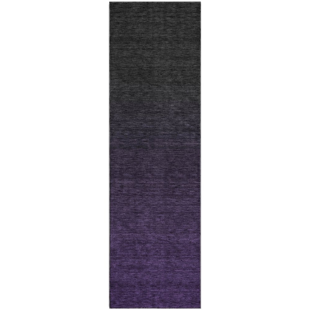 Premium Machine Washable Mayfield AMF844 Eggplant 2'3" x 7'6" Runner Rug. Picture 1