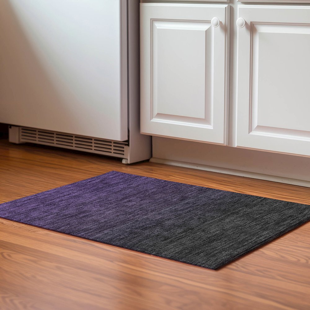 Premium Machine Washable Mayfield AMF844 Eggplant 1'8" x 2'6" Rug. Picture 5