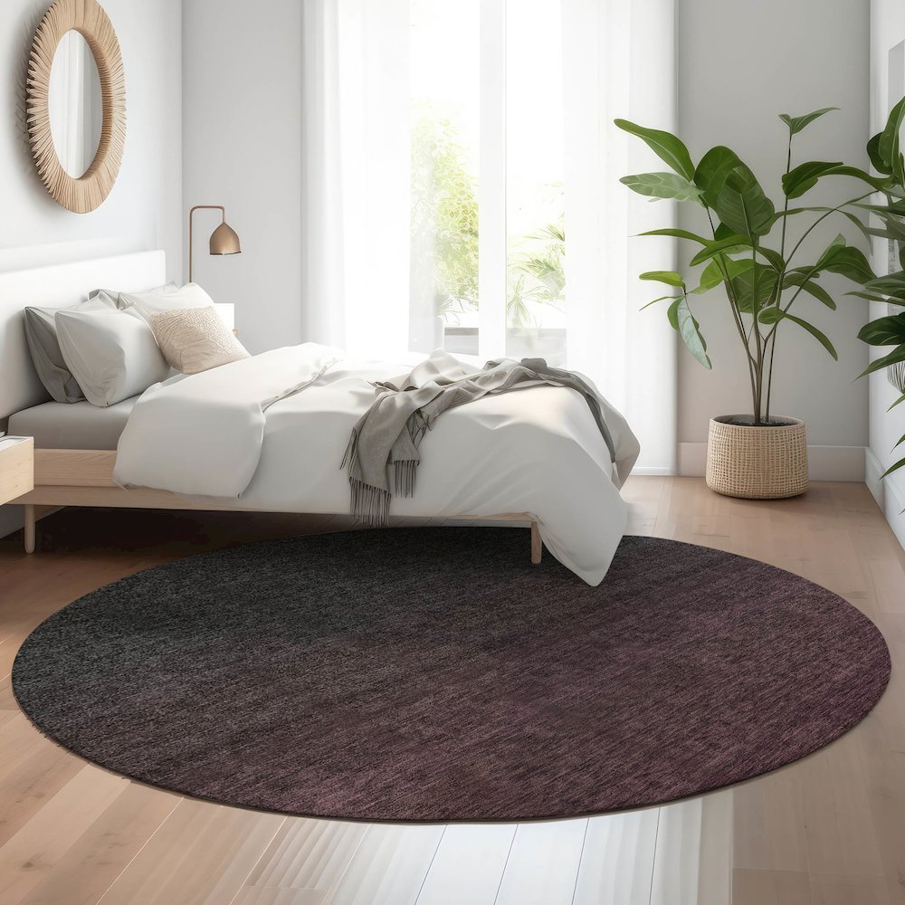 Premium Machine Washable Mayfield AMF844 Merlot 8' x 8' Round Rug. Picture 5
