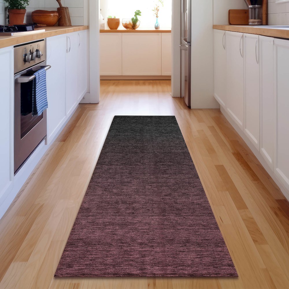 Premium Machine Washable Mayfield AMF844 Merlot 2'3" x 7'6" Runner Rug. Picture 5
