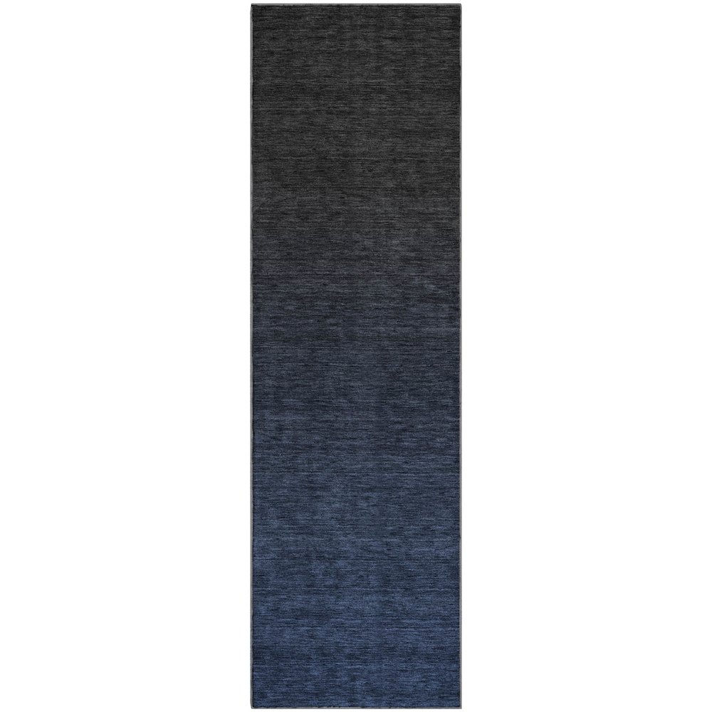 Premium Machine Washable Mayfield AMF844 Navy 2'3" x 7'6" Runner Rug. Picture 1