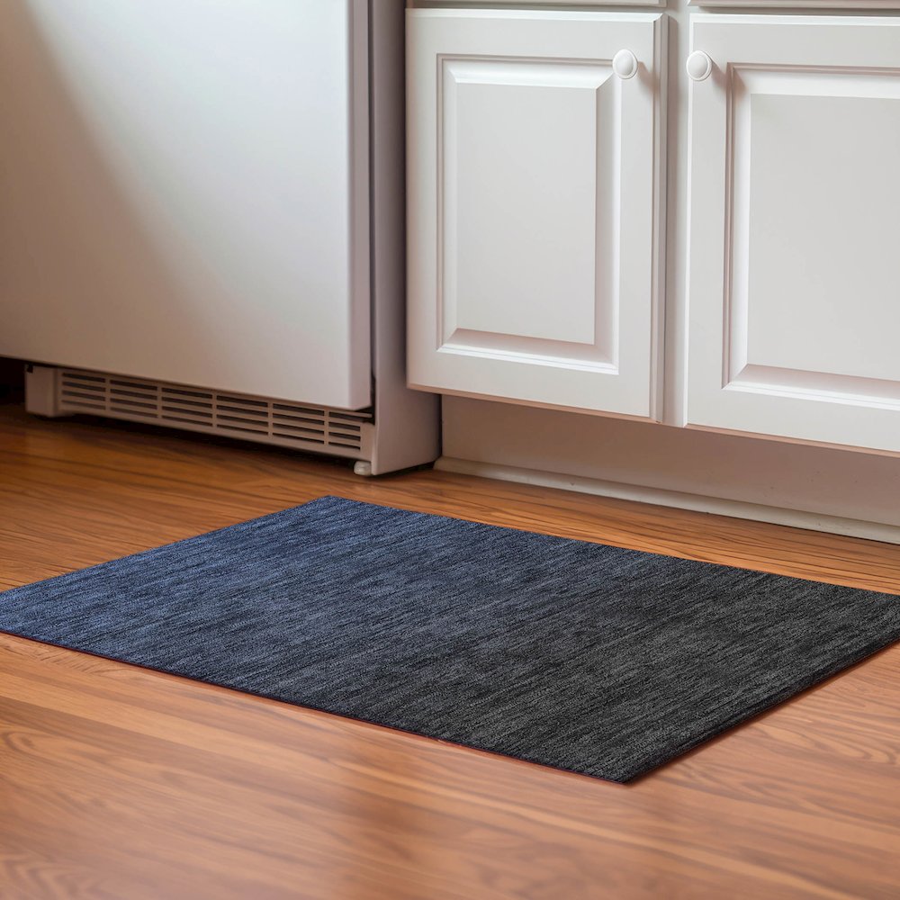 Premium Machine Washable Mayfield AMF844 Navy 1'8" x 2'6" Rug. Picture 5