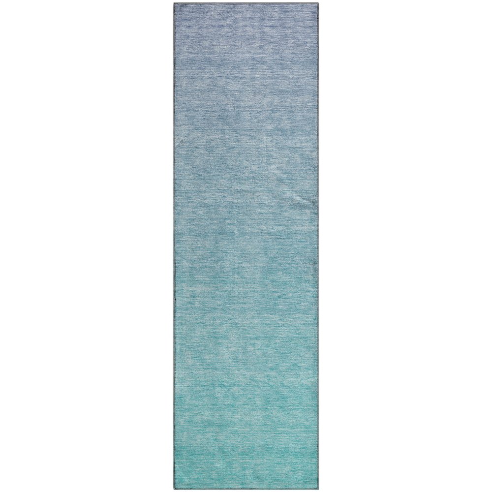 Premium Machine Washable Mayfield AMF845 Sky 2'3" x 7'6" Runner Rug. Picture 1