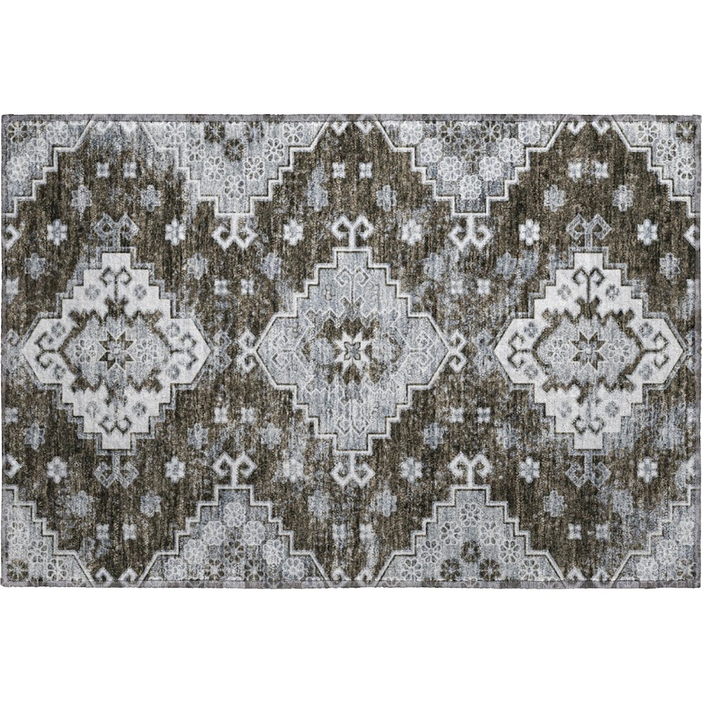 Premium Machine Washable Mayfield AMF846 Chocolate 1'8" x 2'6" Rug. Picture 1