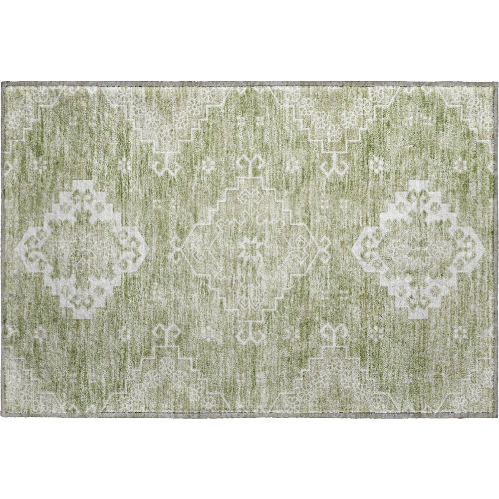 Premium Machine Washable Mayfield AMF847 Aloe 1'8" x 2'6" Rug. Picture 1