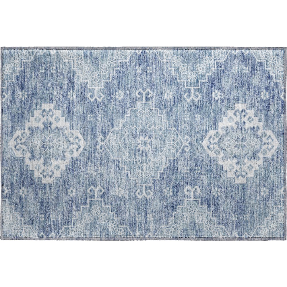 Premium Machine Washable Mayfield AMF847 Blue 1'8" x 2'6" Rug. Picture 1