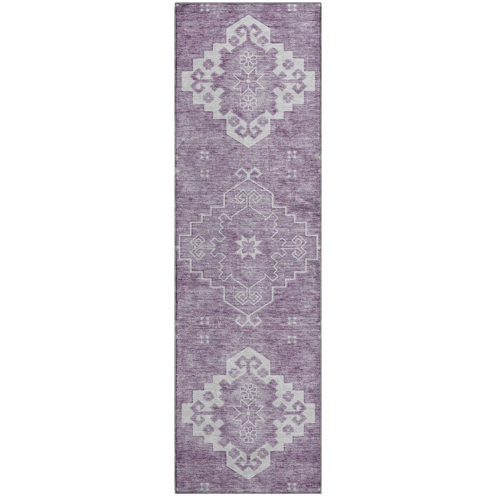 Premium Machine Washable Mayfield AMF847 Lavender 2'3" x 7'6" Runner Rug. Picture 1