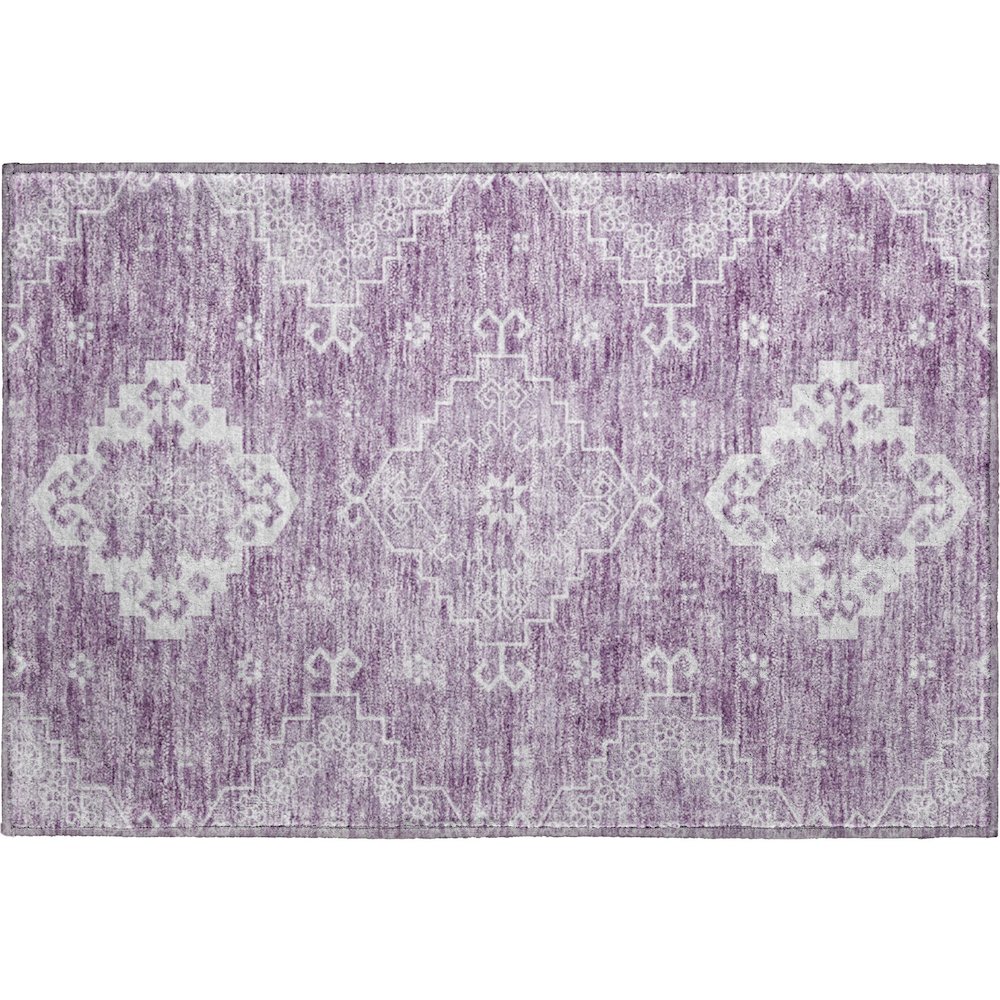 Premium Machine Washable Mayfield AMF847 Lavender 1'8" x 2'6" Rug. Picture 1