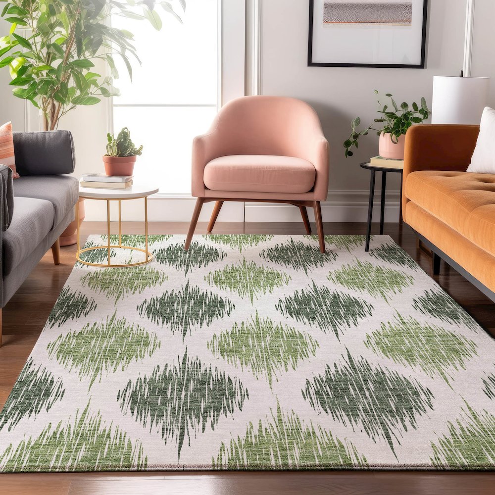 Premium Machine Washable Mayfield AMF848 Fern 2'6" x 3'10" Rug. Picture 5