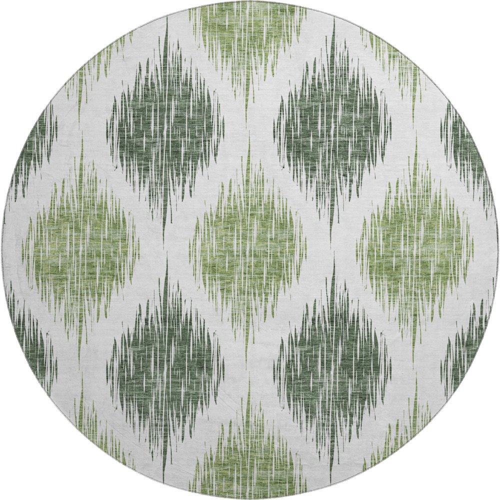 Premium Machine Washable Mayfield AMF848 Fern 8' x 8' Round Rug. Picture 1