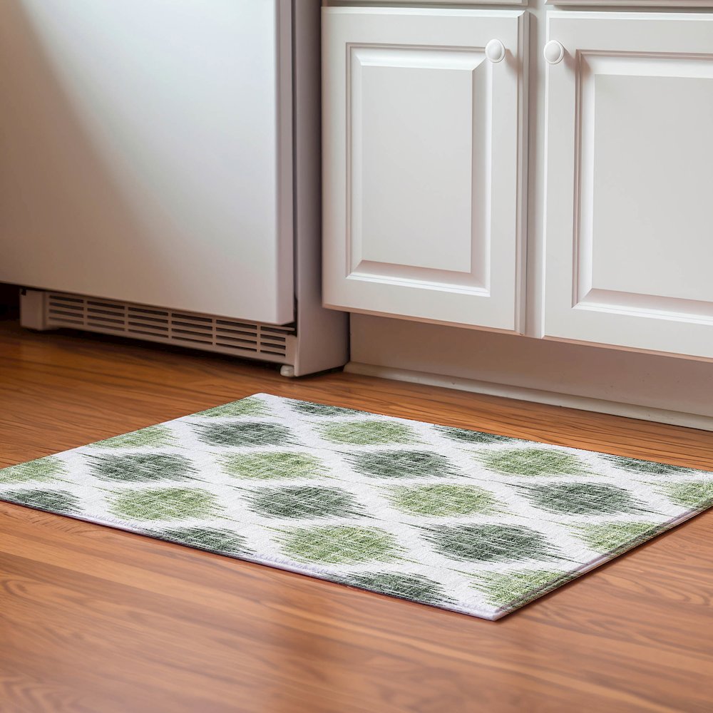 Premium Machine Washable Mayfield AMF848 Fern 1'8" x 2'6" Rug. Picture 5
