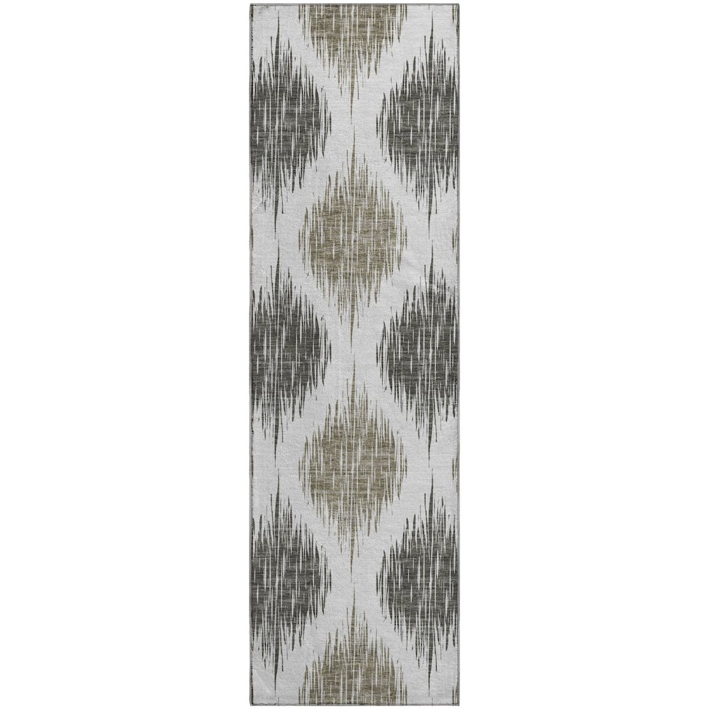 Premium Machine Washable Mayfield AMF848 Taupe 2'3" x 7'6" Runner Rug. Picture 1