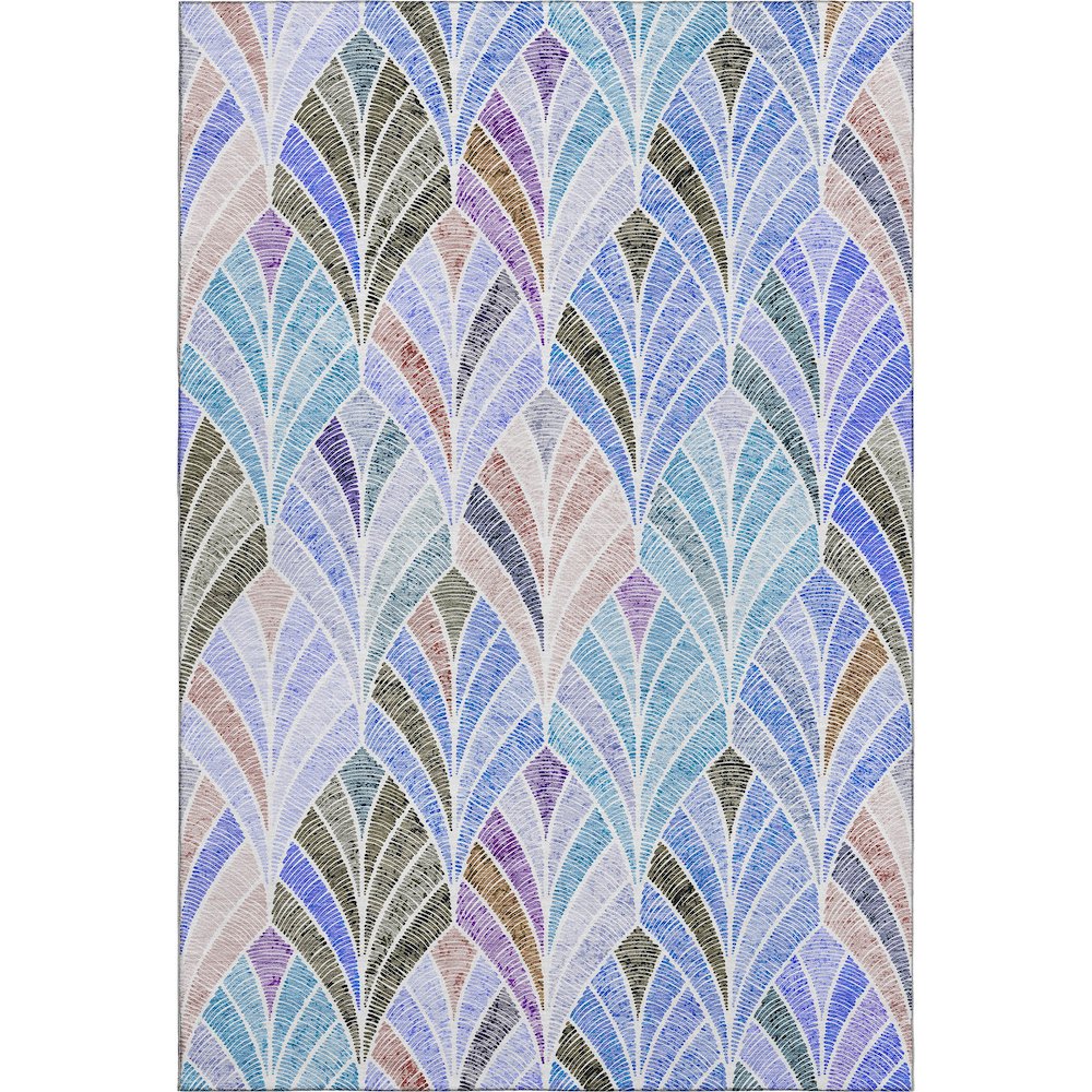 Premium Machine Washable Mayfield AMF851 Blue 2'6" x 3'10" Rug. Picture 1